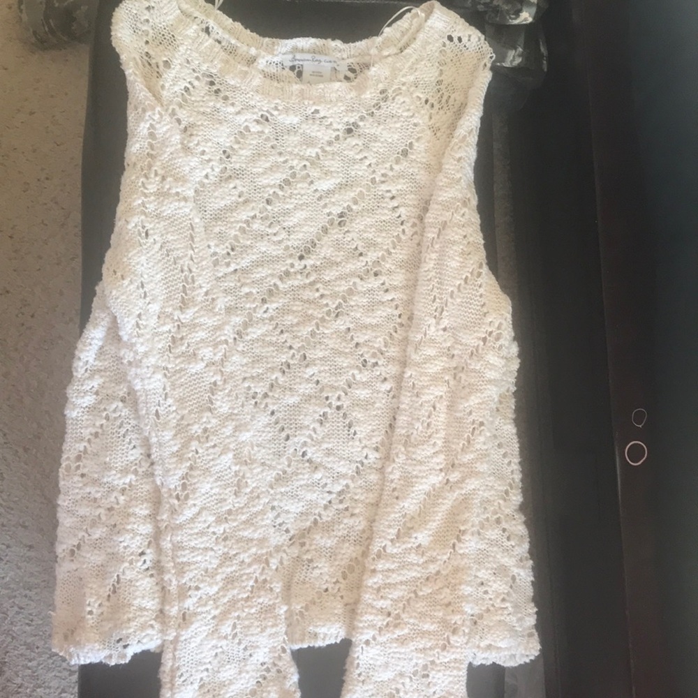 Knitted flair sleeve sweater